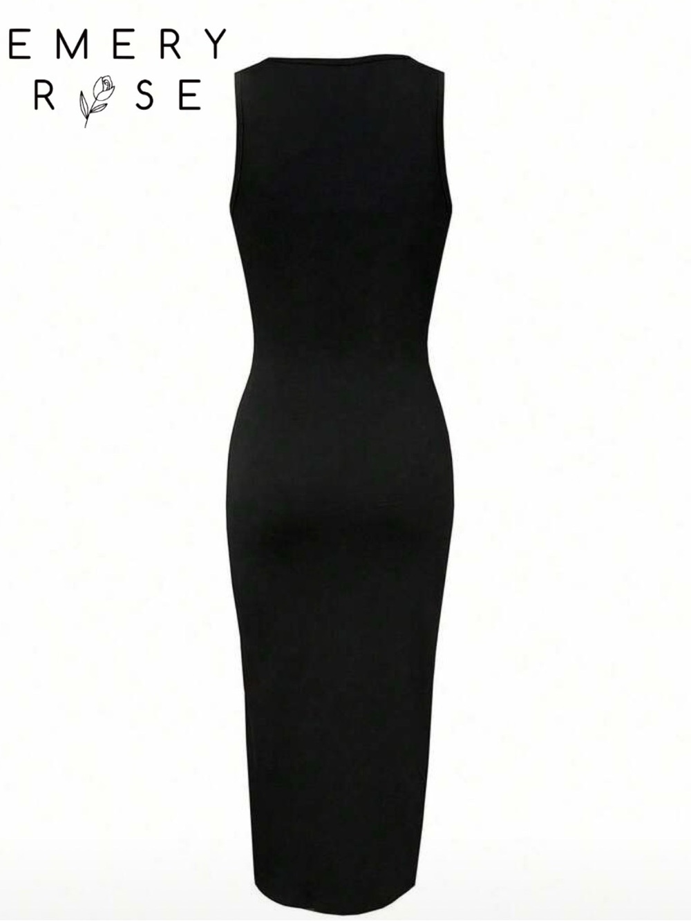 XL black SHEIN Sleeveless Maxi Dress with Rhinestone Heart Cutout cleavage - Picture 4 of 4